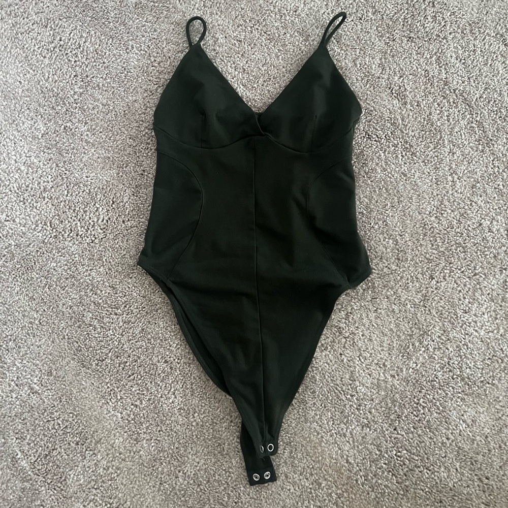 Good American army green body suit